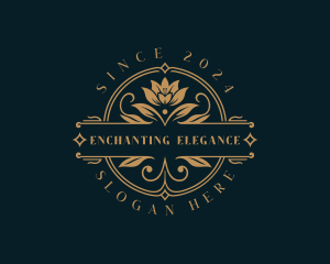 Floral Lotus Flower logo design