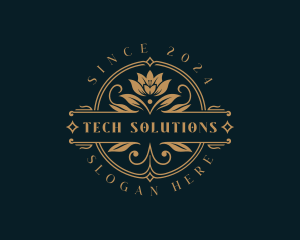 Floral Lotus Flower logo design