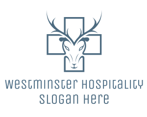 Cross Deer Antlers logo design