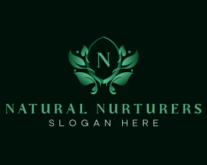 Natural Organic Leaf  logo design