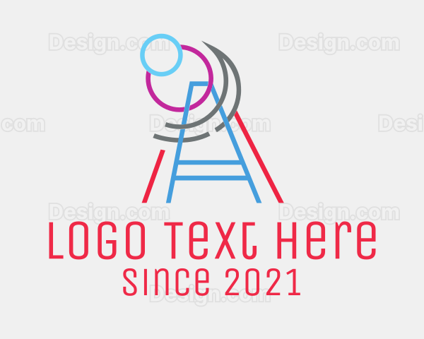 Telescope Line Art Logo