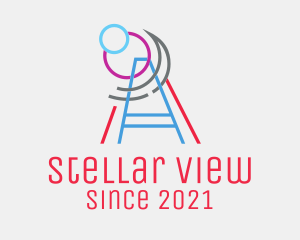 Telescope Line Art logo design