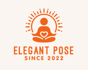 Yoga Heart Exercise  logo design