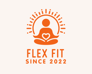 Yoga Heart Exercise  logo design