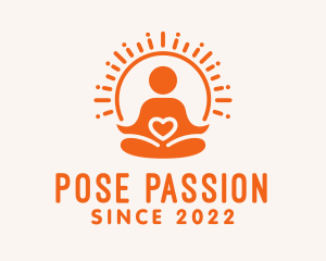 Yoga Heart Exercise  logo design