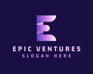 Startup 3D Letter E logo design