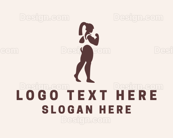 Fitness Bodybuilder Woman Logo