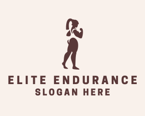 Fitness Bodybuilder Woman  logo design