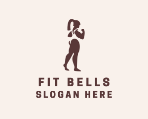 Fitness Bodybuilder Woman  logo design