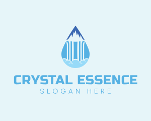 Mountain Waterfall Droplet logo