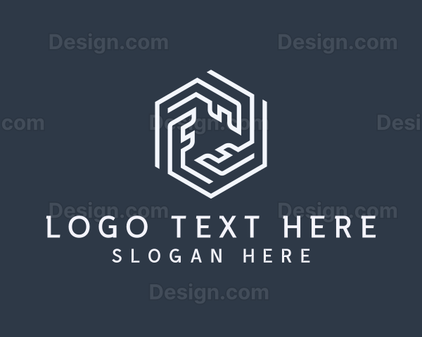 Generic Hexagon Letter F Logo