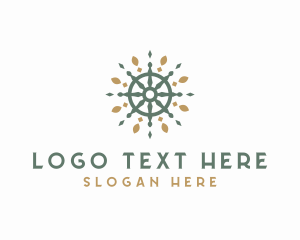 Wheel Mandala Yoga Symbol Logo