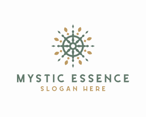 Wheel Mandala Yoga Symbol logo design