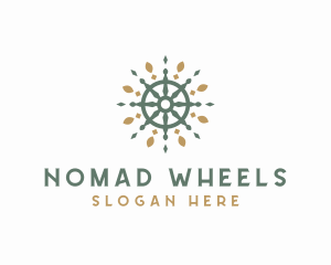 Wheel Mandala Yoga Symbol logo design