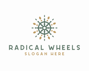 Wheel Mandala Yoga Symbol logo design