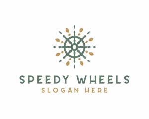 Wheel Mandala Yoga Symbol logo design