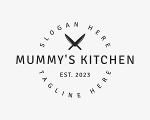 Kitchen Food Knife Restaurant logo design