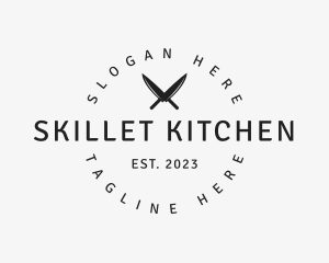 Kitchen Food Knife Restaurant logo design