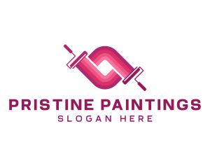 Painting Renovation Paint Roller logo design