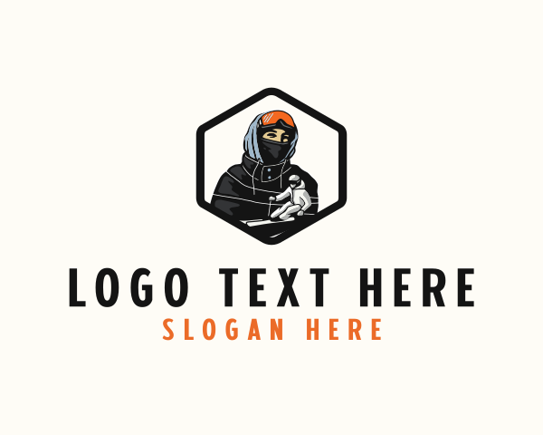 Snowboarder logo example 4