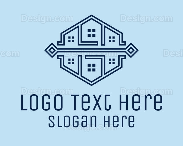 Symmetrical House Neighborhood Logo