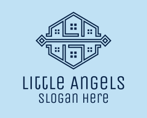 Symmetrical House Neighborhood Logo