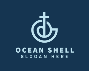 Shell Cross Religion logo design