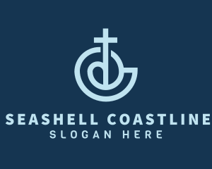 Shell Cross Religion logo design