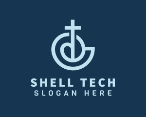 Shell Cross Religion logo design