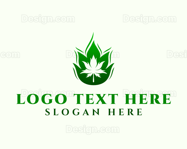 Weed Hemp Fire Logo