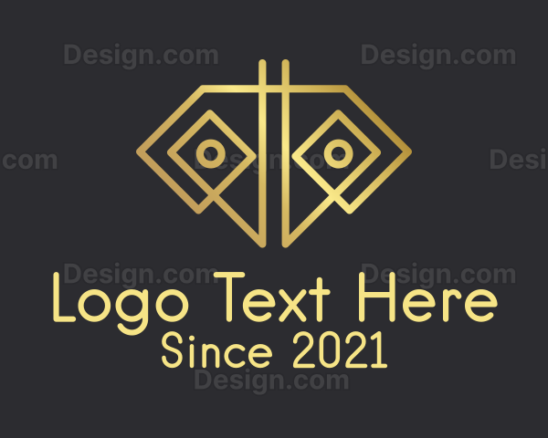 Golden Geometric Diamond Logo