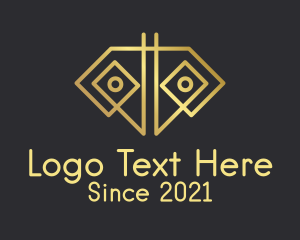 Golden Geometric Diamond logo