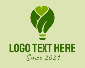 Green Leaf Light Bulb  logo