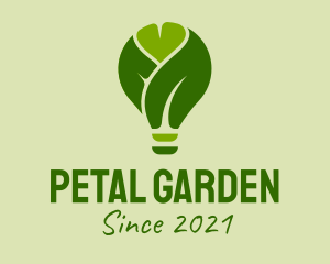 Green Leaf Light Bulb  logo design