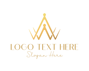 Gold Luxurious Crown logo