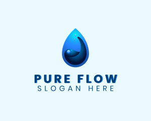 Water Liquid Droplet logo design