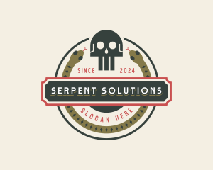 Skull Snake Poison logo design