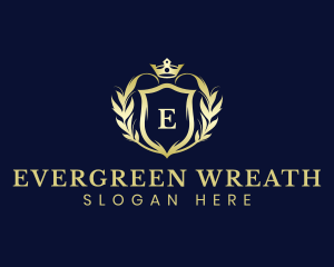 Royalty Wreath Shield logo design