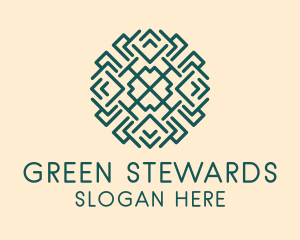 Green Pattern Weaver logo design