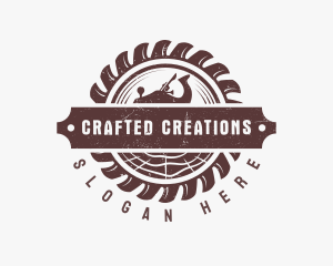 Carpentry Woodworking Log logo design