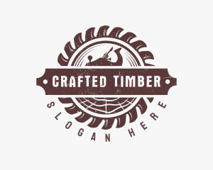 Carpentry Woodworking Log logo design