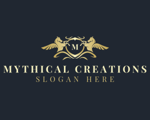 Pegasus Horse Crest logo design