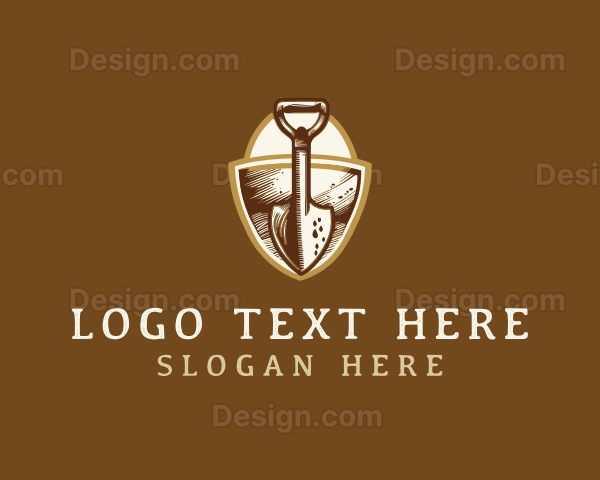 Shovel Landscaping Gardening Logo