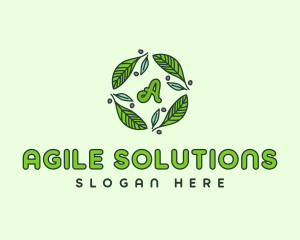 Ornamental Green Wreath logo design