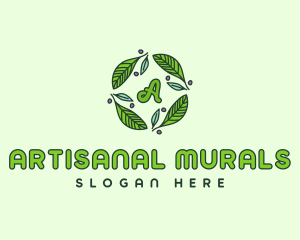 Ornamental Green Wreath logo design