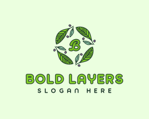 Ornamental Green Wreath logo design