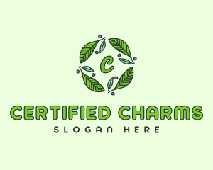 Ornamental Green Wreath logo design