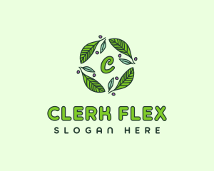 Ornamental Green Wreath logo design