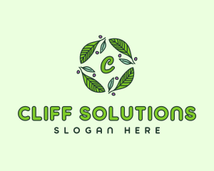 Ornamental Green Wreath logo design