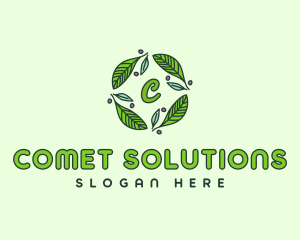 Ornamental Green Wreath logo design